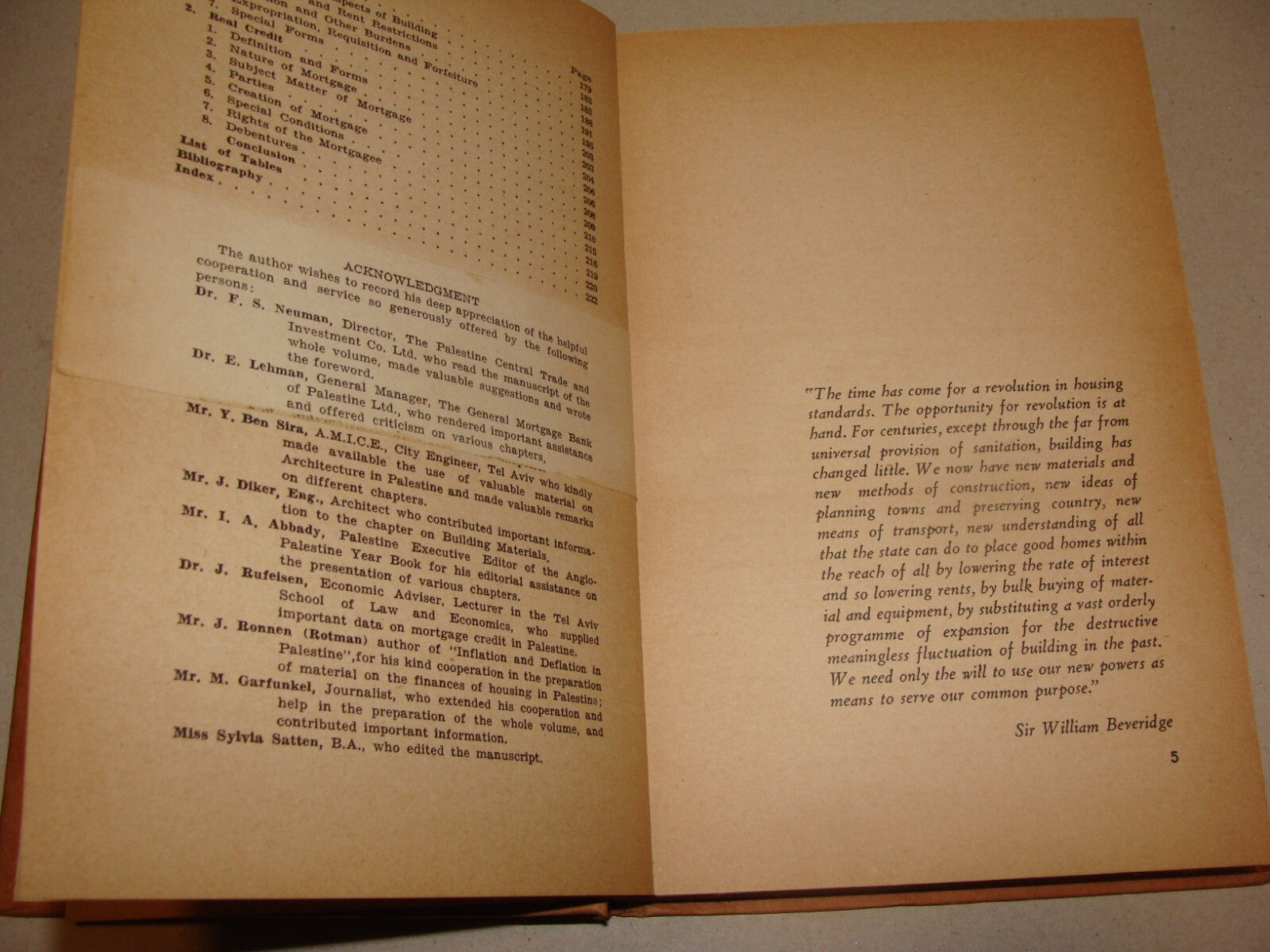 Book Jewish 1946 HOUSING AND MORTGAGE CREDIT IN PALESTINE Israel Legal Finance