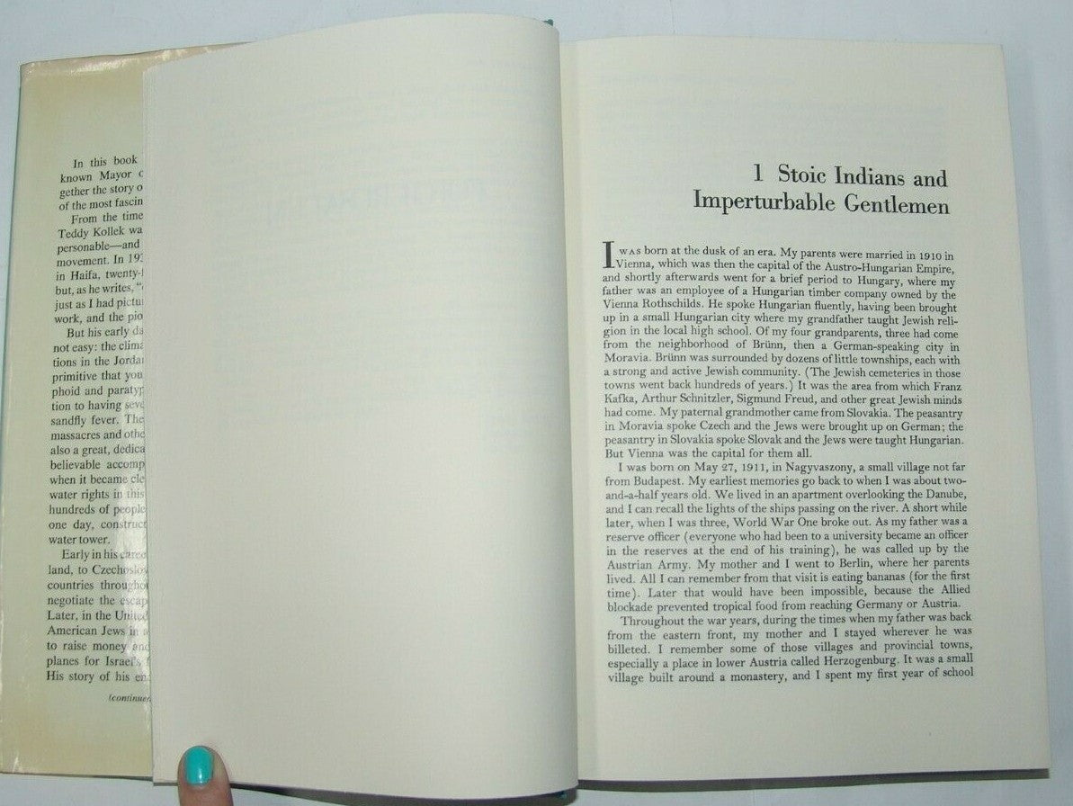 Book Jewish For Jerusalem a Life by TEDDY KOLLEK signed dedication israel