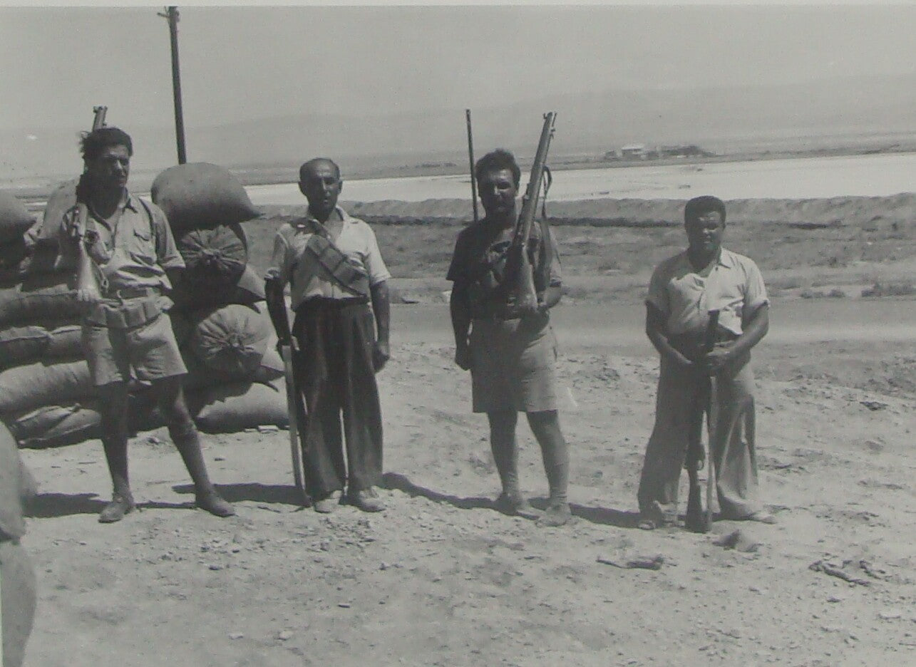 Photo Print Palestine Ad , Jewish Israel Armed Workers Potash Dead Sea Company