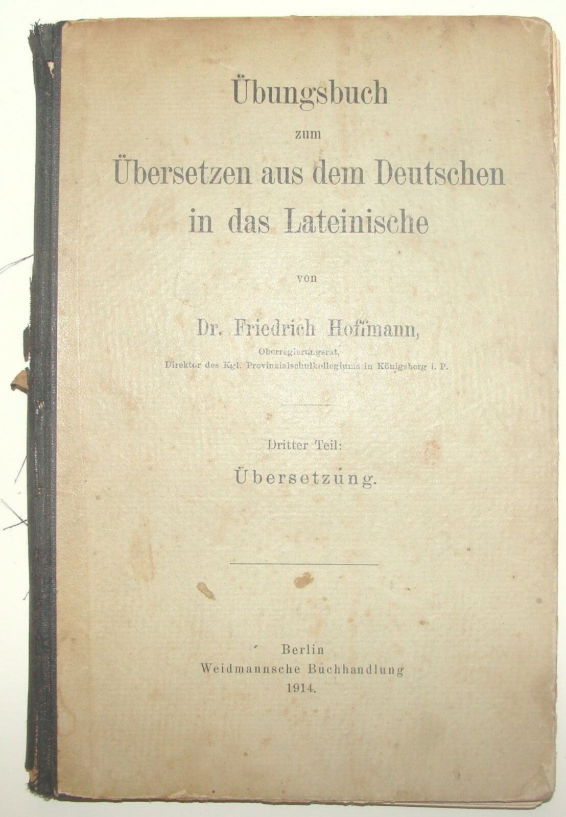 Germany Antique 1914 German   Latin Roman Language Hoffmann Book Ugungsbuch
