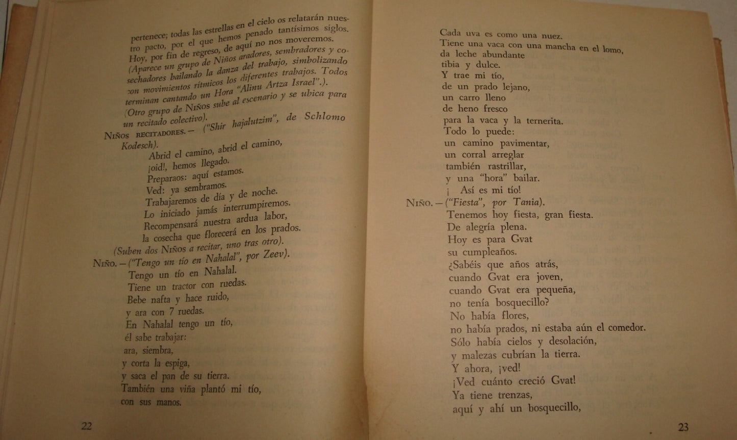 Book Jewish Judaica 1950 Argentina Theater Children Kids Zionist National Fund