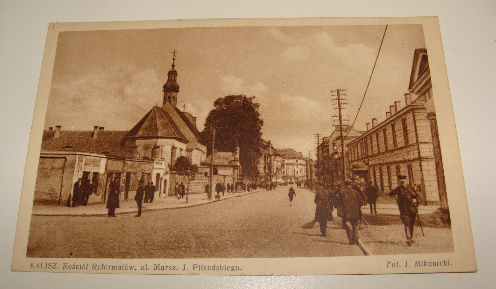Poland Kalisz Church Photo Postcard Writing At The Back 1946 Post WWII