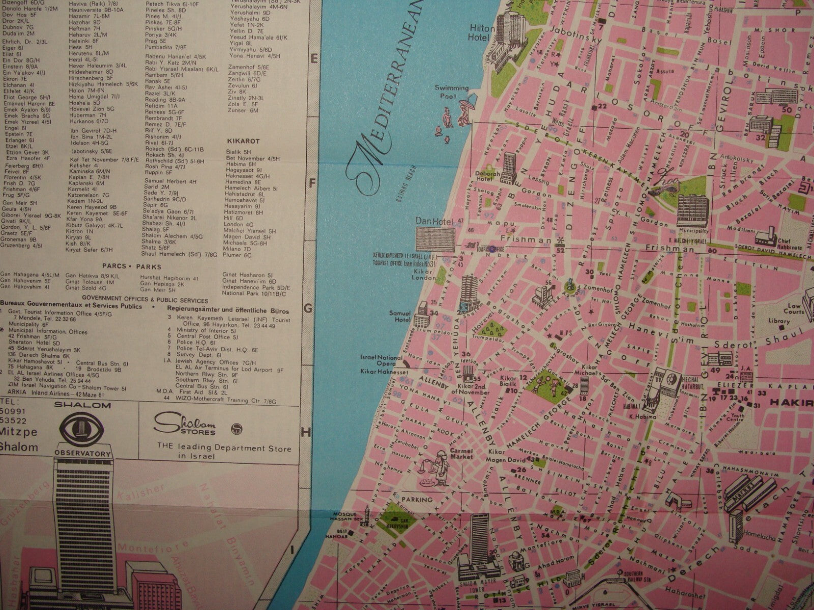 Map Jewish Judaica Israel Israeli TEL AVIV YAFO Jaffa Guide Brochure 1966
