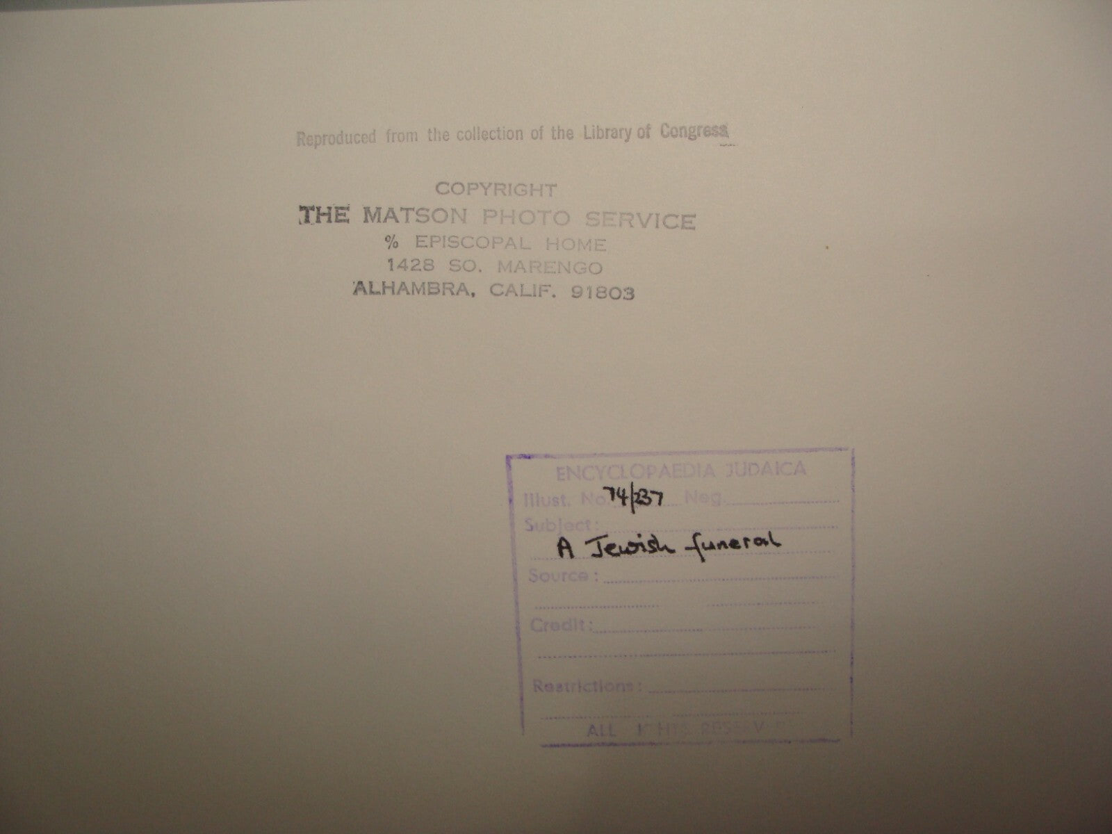 Photo Print, Ottoman Pre 1917 Palestine Israel Jerusalem Jewish Funeral MATSON