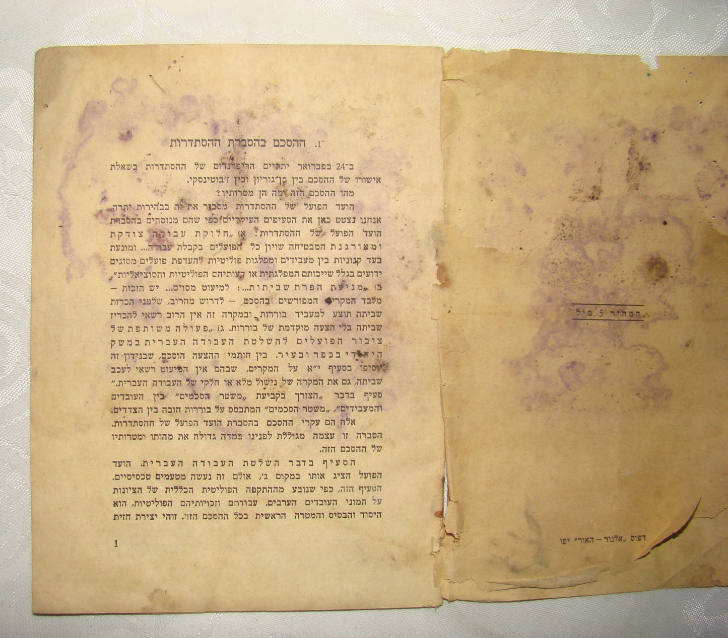 Book Jewish Palestine Israel 1935 Ben Gurion Zabotinsky Zionist Protest Betar