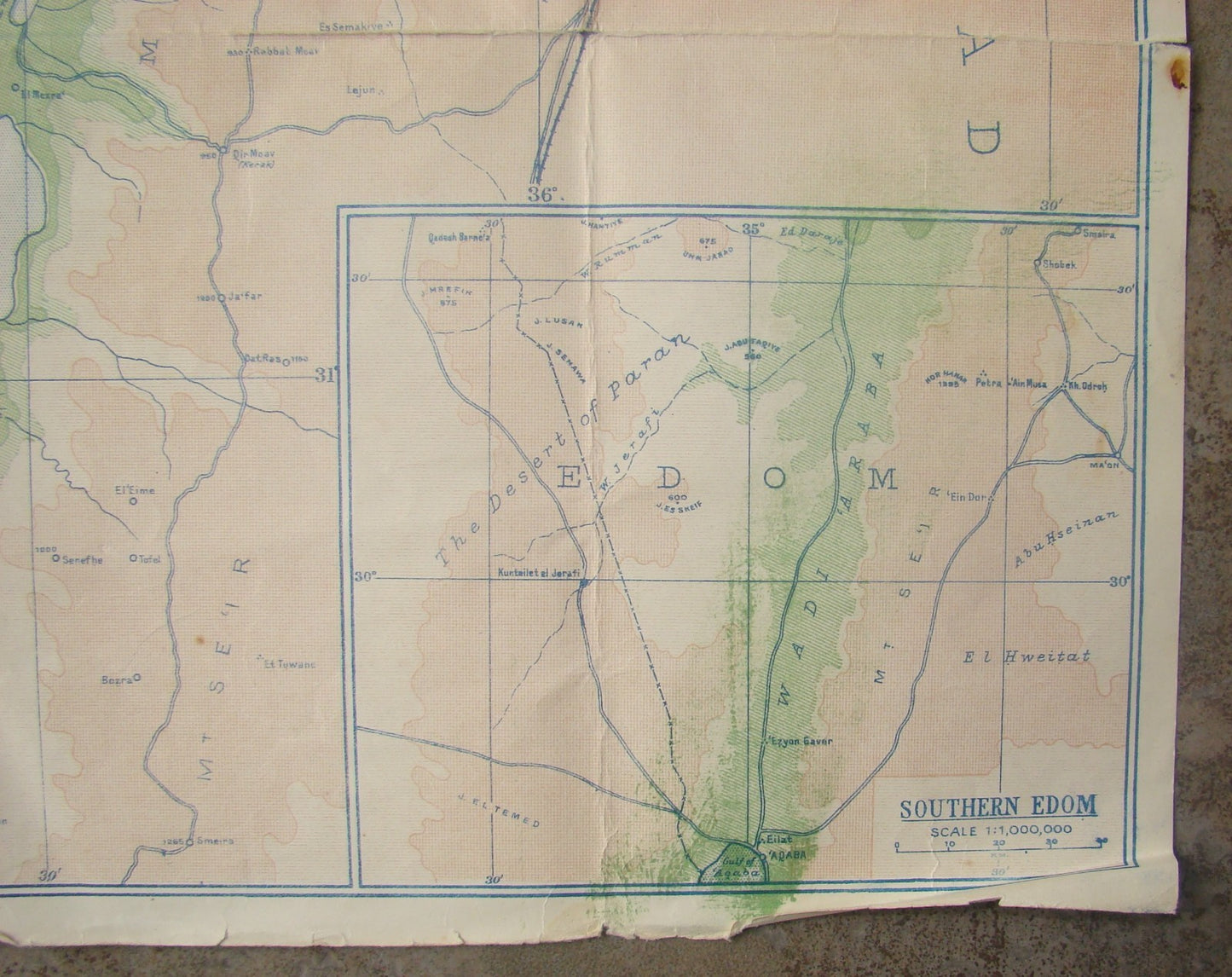 Jewish Judaica RARE 1934 Palestine Israel Map KKL JNF Keren Kayemeth German