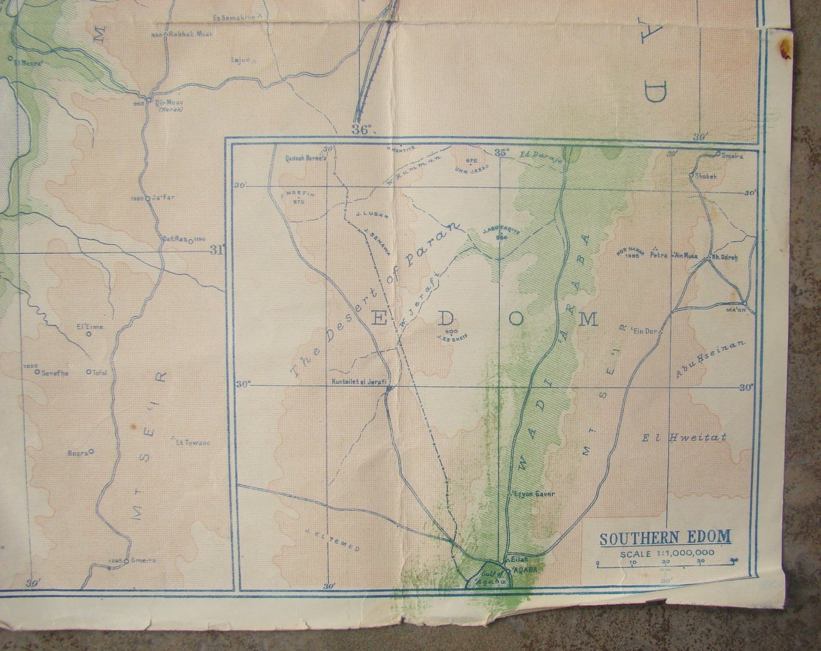 Jewish Judaica RARE 1934 Palestine Israel Map KKL JNF Keren Kayemeth German