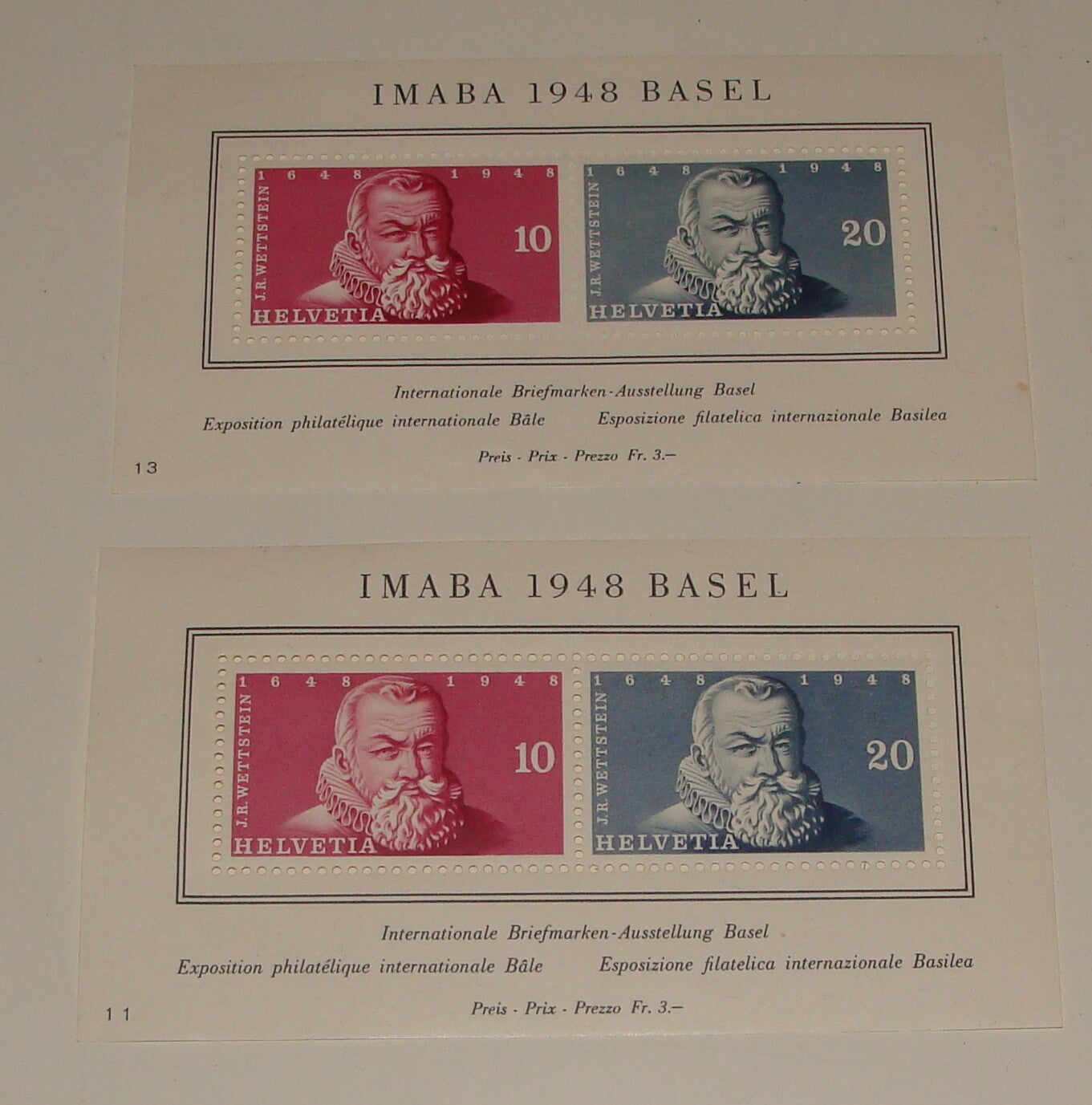 Switzerland Stamp IMABA 1948 BASEL Set MNH