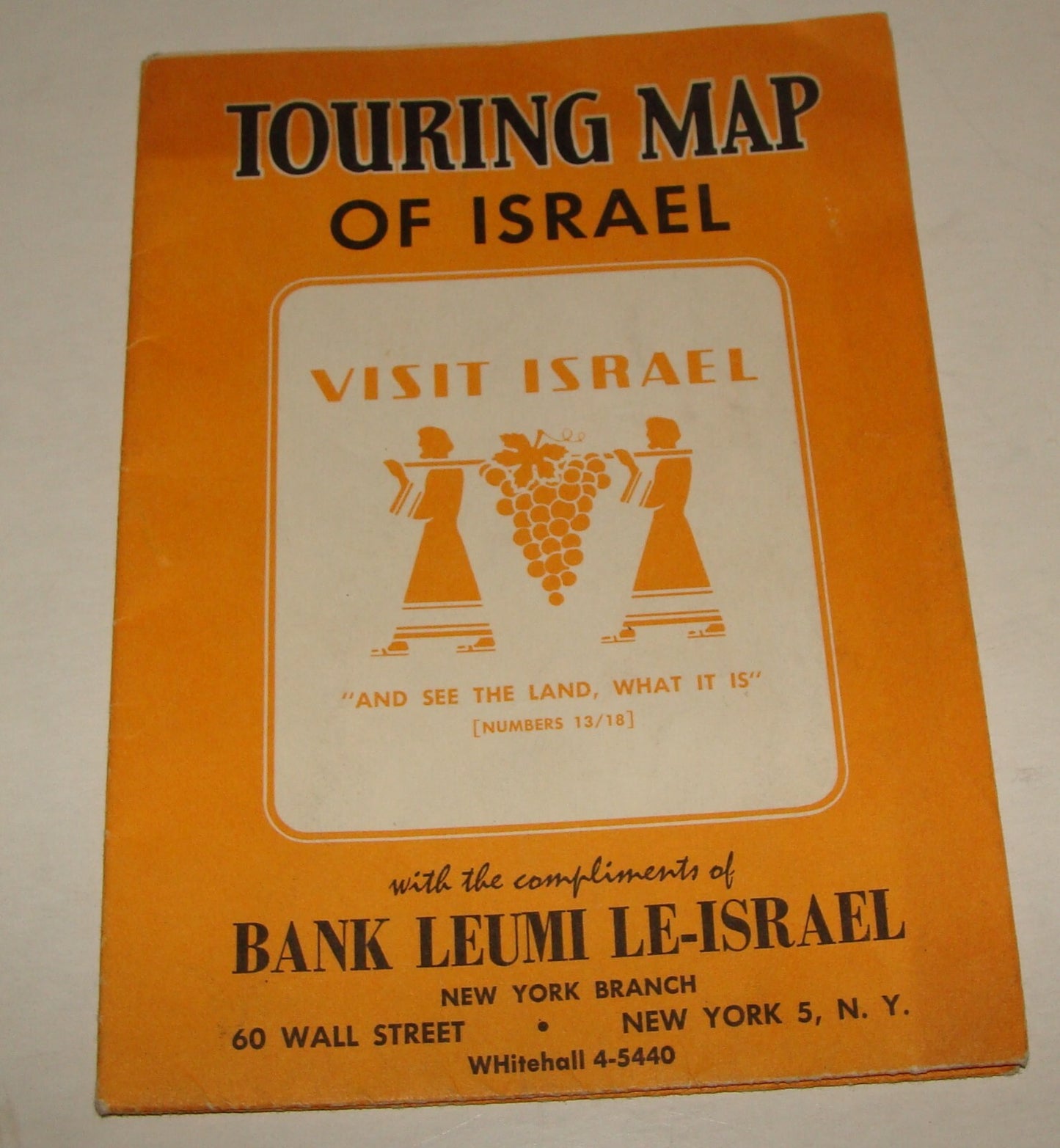 $ Map Jewish Judaica PRE 1967 Six Day War ISRAEL Israeli Touring Bank Leumi