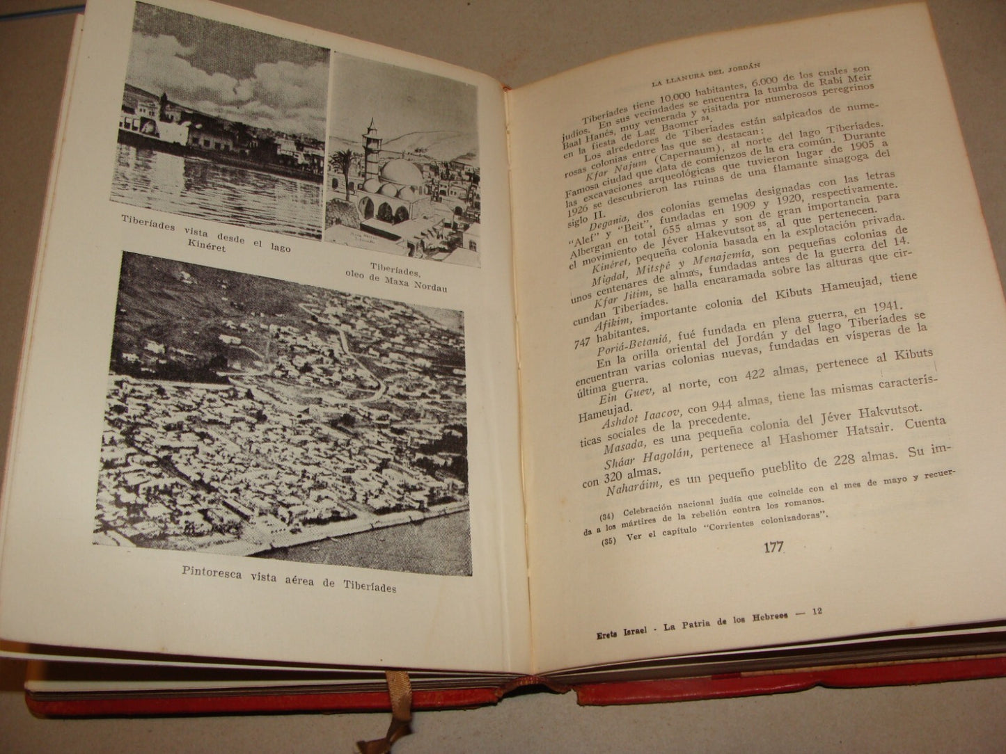 Book Jewish Judaica 1946 Spanish Palestine Israel Elencave Signed Map Photo