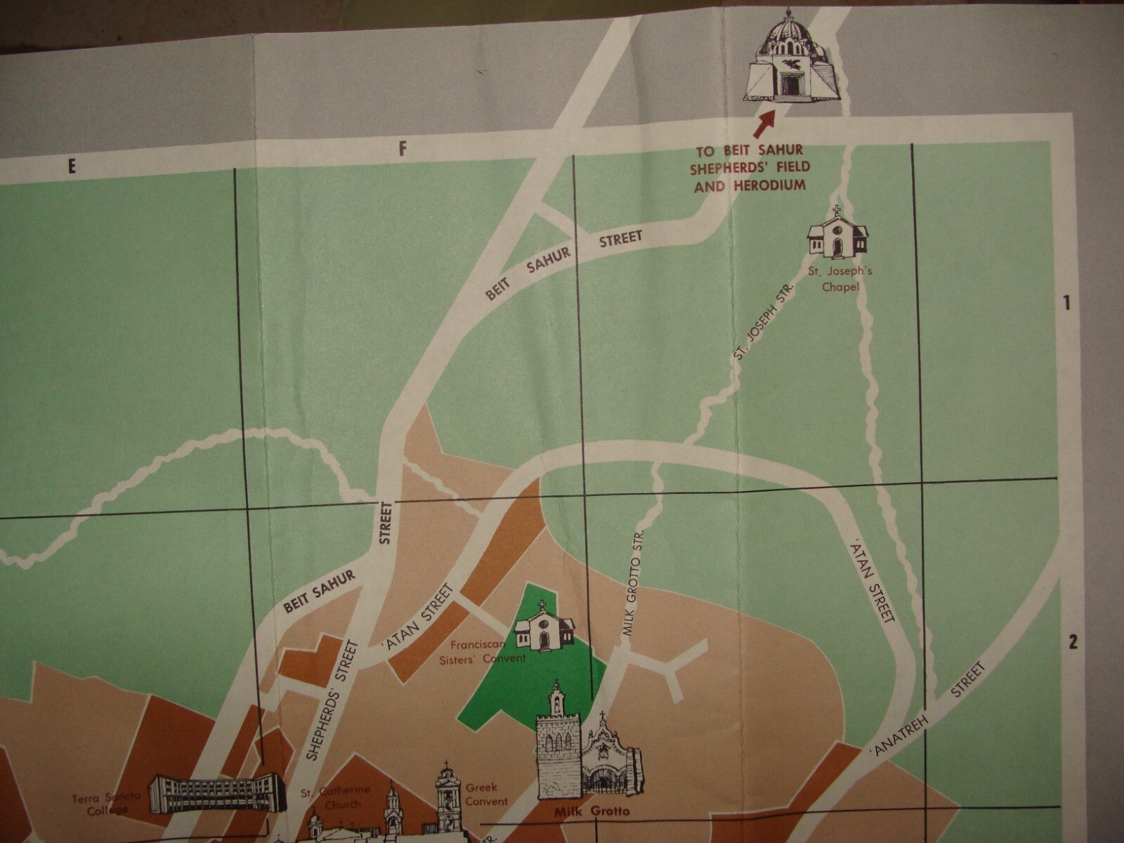 Map Palestine Vintage Israel West Bank BETHLEHEM Pictorial Brochure Guide