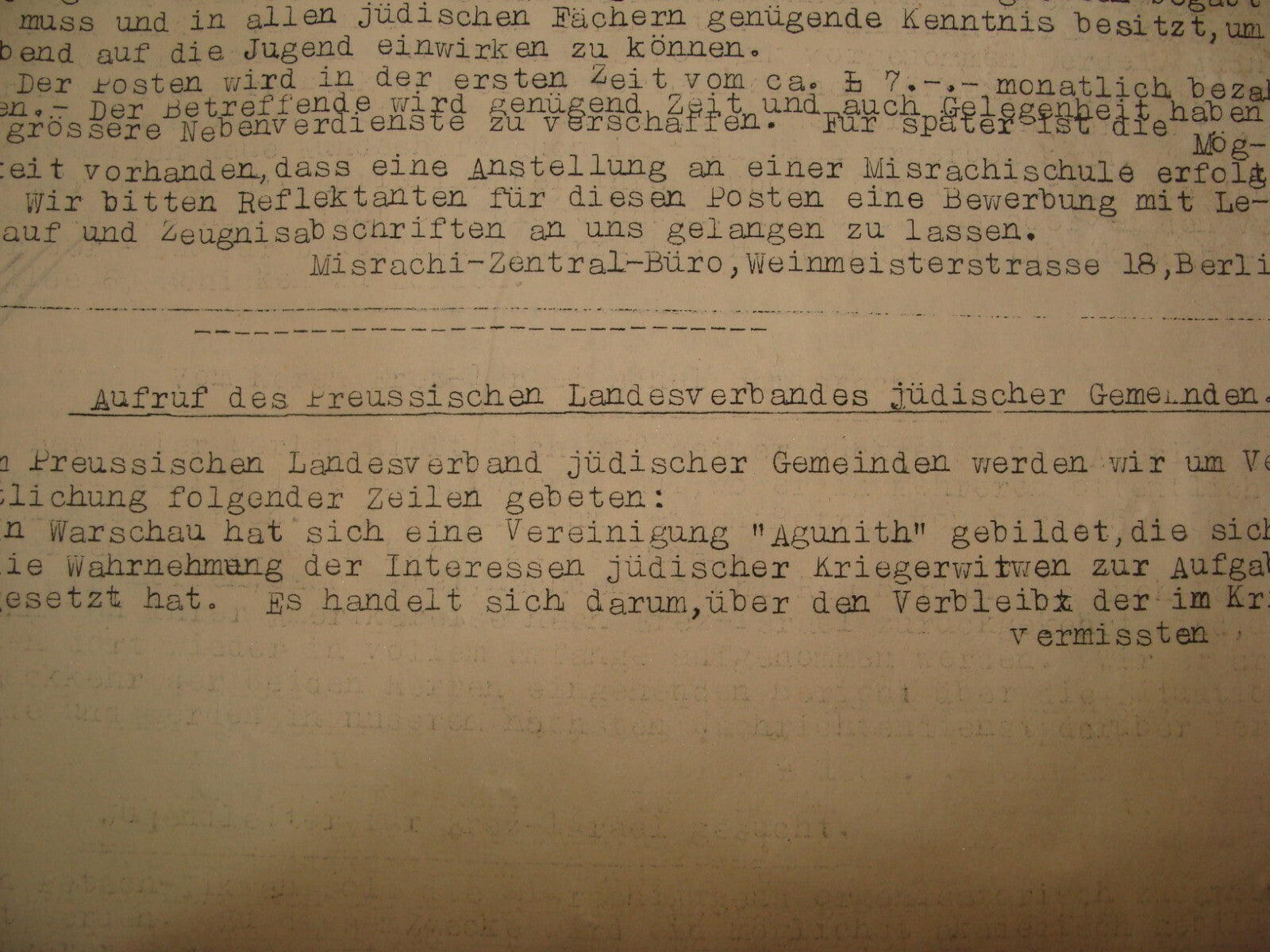 Germany Jewish Judaica 1928 German Berlin Zionist MIZRAHI Religious Hebrew RARE