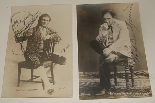 Photo Jewish Ad Russia Actor Theater Raphael & Robert Adelheim SIGNED AUTOGRAPH