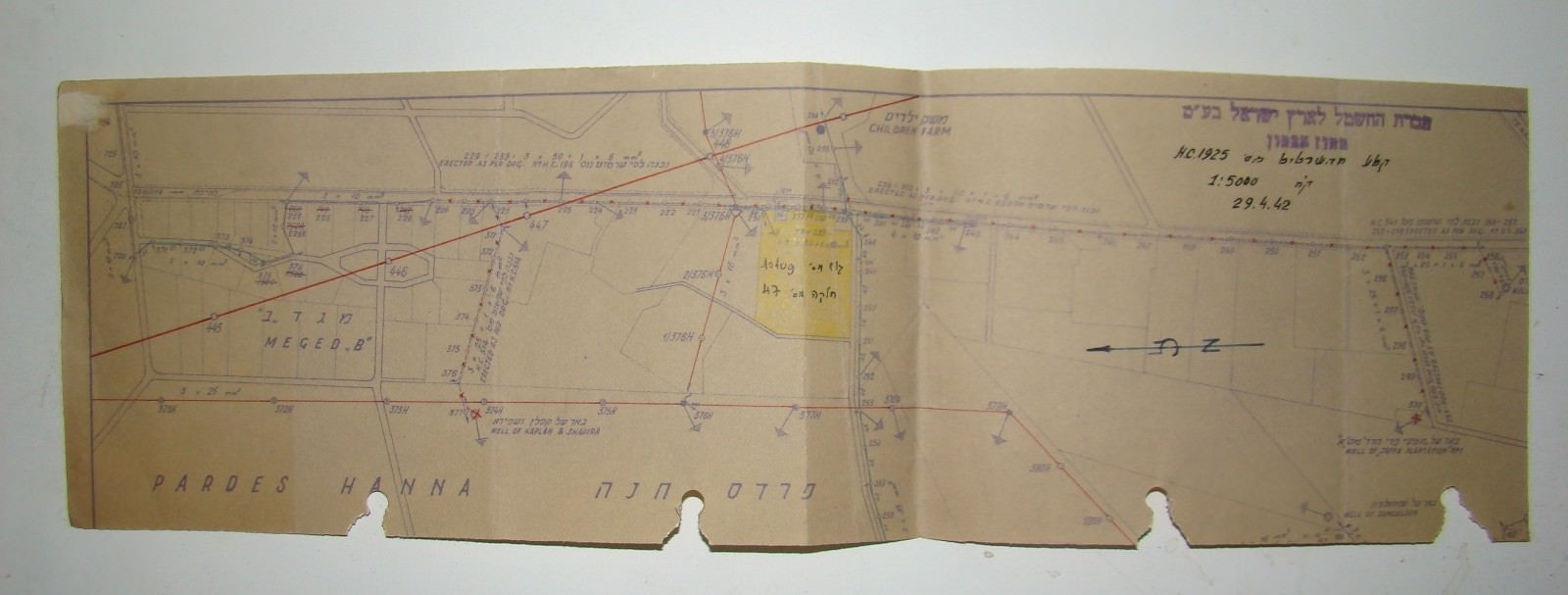 jewish hebrew 1942 palestine israel Electric Company Draft plan Pardes Hanna