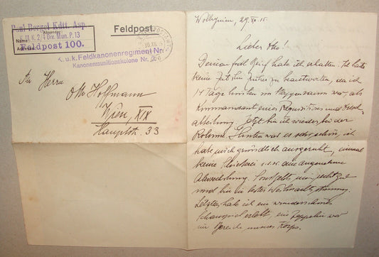 Germany Letter Jewish 1915 WWI German   Army Military Feldpost Stamp Judaica