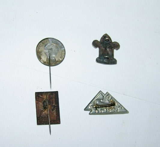 Palestine judaica 4 rare Israeli pin badges