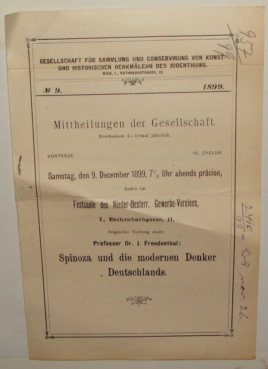 RARE Jewish Judaica Antique German Austria Vienna Art History Association 1899
