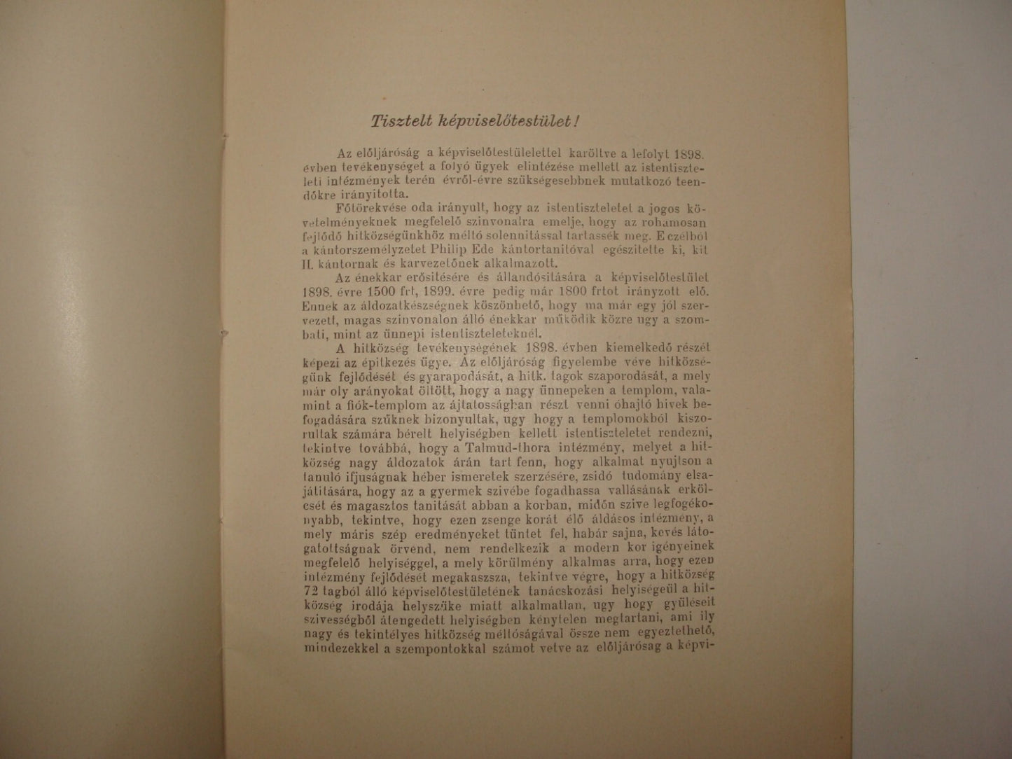 Jewish Judaica Antique 1899 Hungary Szeged Budapest Jews Religious Community
