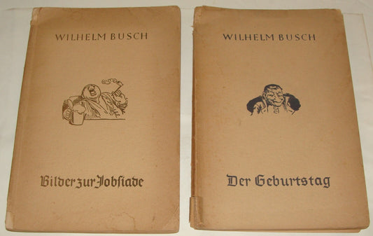 Germany 1944 Wilhelm Busch Book x2 Der Geburtstag Bilder zur Jobsiade Literature
