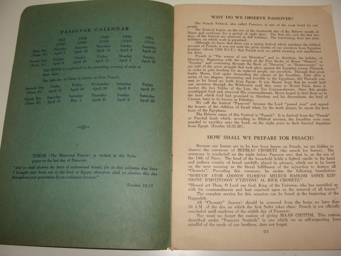 $ American Judaica Jewish 1950s HOW TO CELEBRATE PASSOVER AT HOME Rabbi Gordon