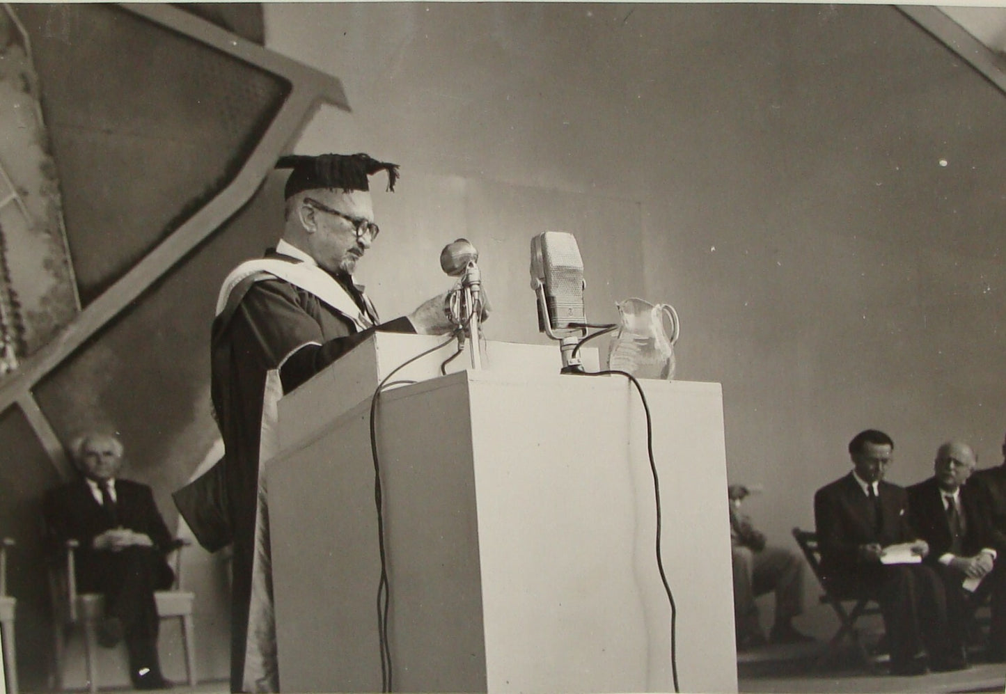 Photo Print, Jewish Israel Israeli Chaim Weizmann Institute Ben Gurion 1949