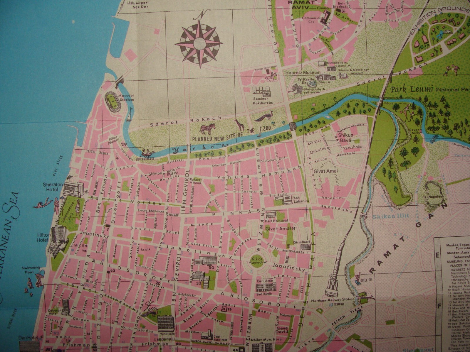 Map Jewish Judaica Israel Israeli TEL AVIV YAFO Jaffa Guide Brochure 1966