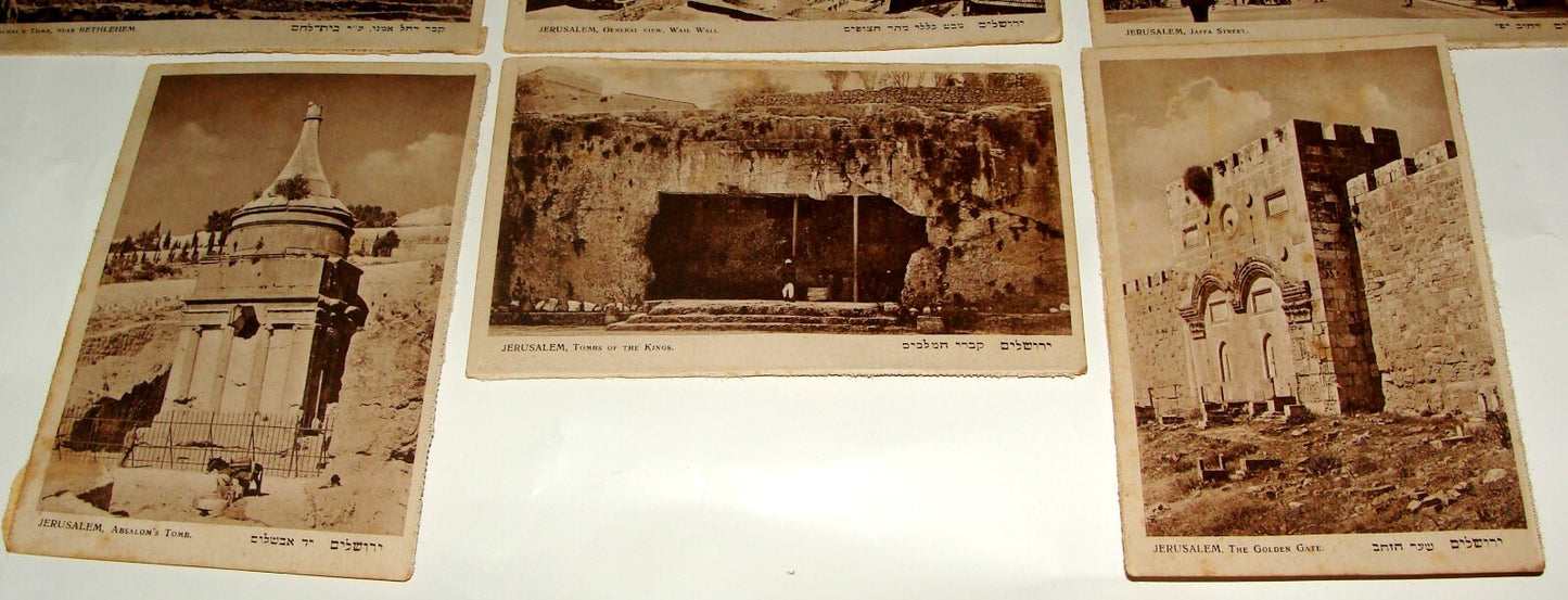 Photo Palestine Card Jewish Judaica 1920s Israel Postcard x9 Jerusalem Hebron