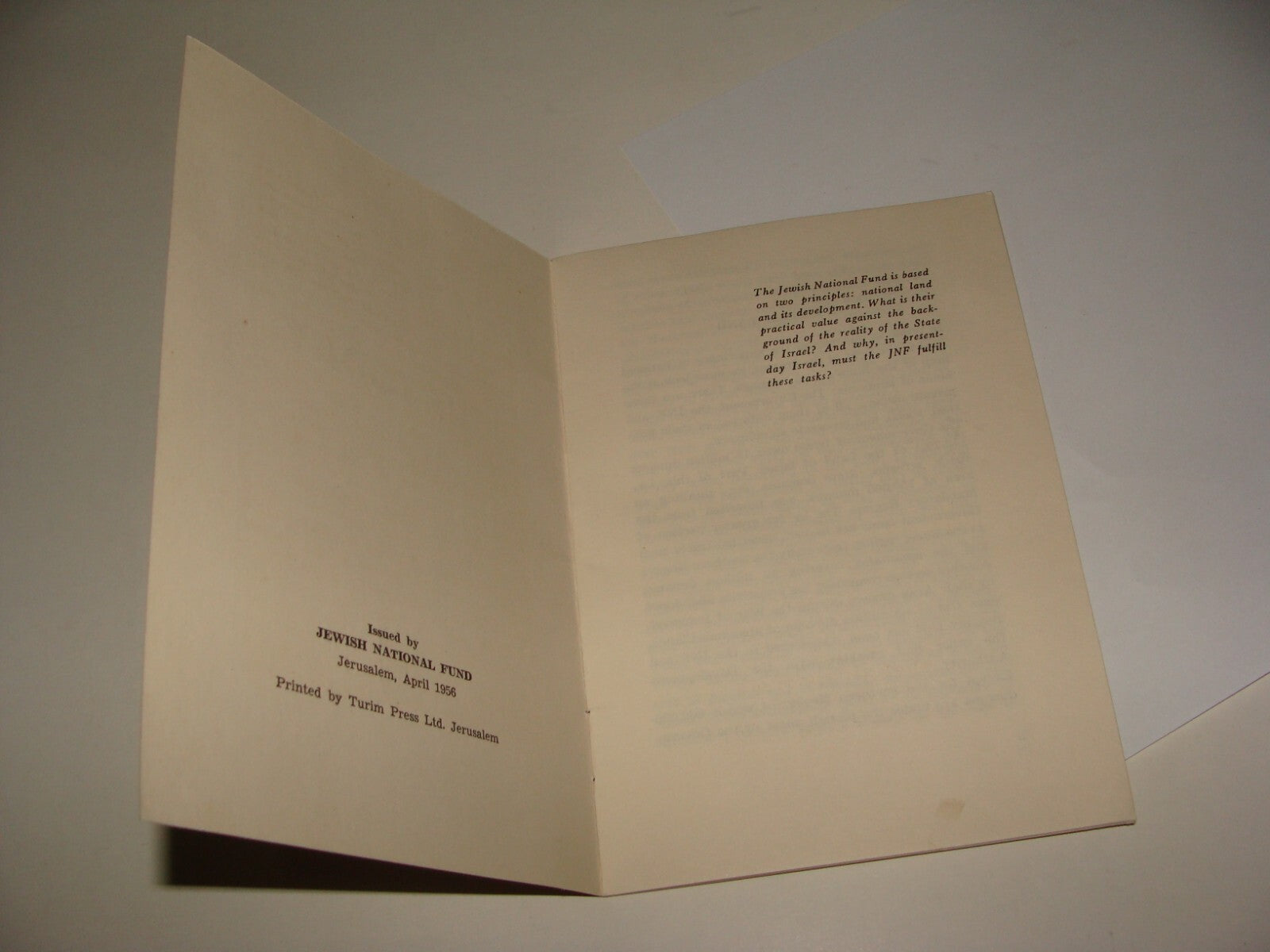 Booklet Jewish National Fund Judaica 1956 Israel Israeli JNF TODAY Zionist