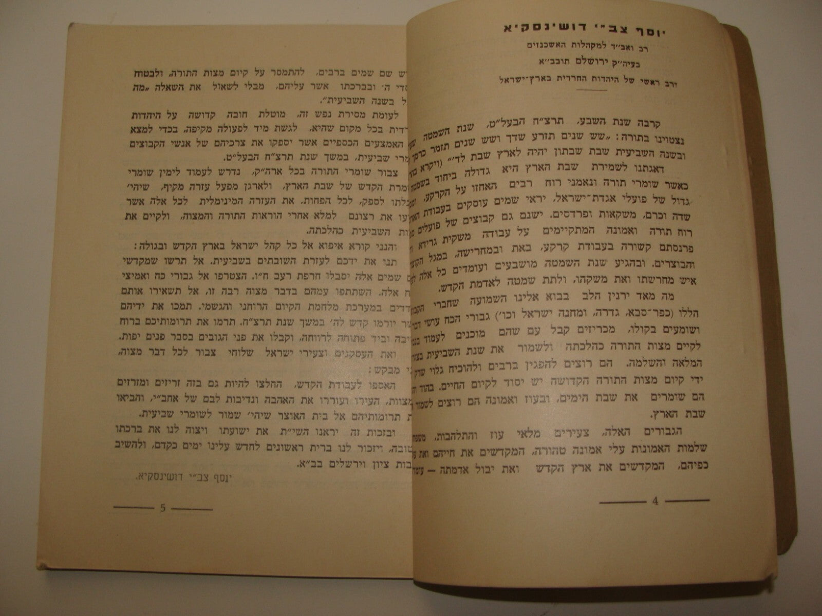 Book Jewish Judaica Palestine Israel Jerusalem Rabbi ערך שביעית Shemita Year