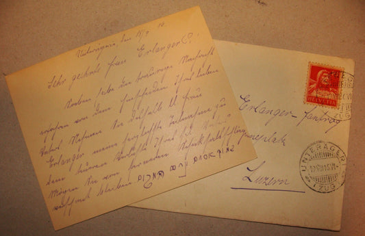 Letter Jewish 1916 Switzerland Zionist PAULA NEUFELD Unterageri ERLANGER Luzern