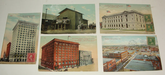 1910 UNITED STATES TEXAS HOUSTON PARIS POSTCARD X5