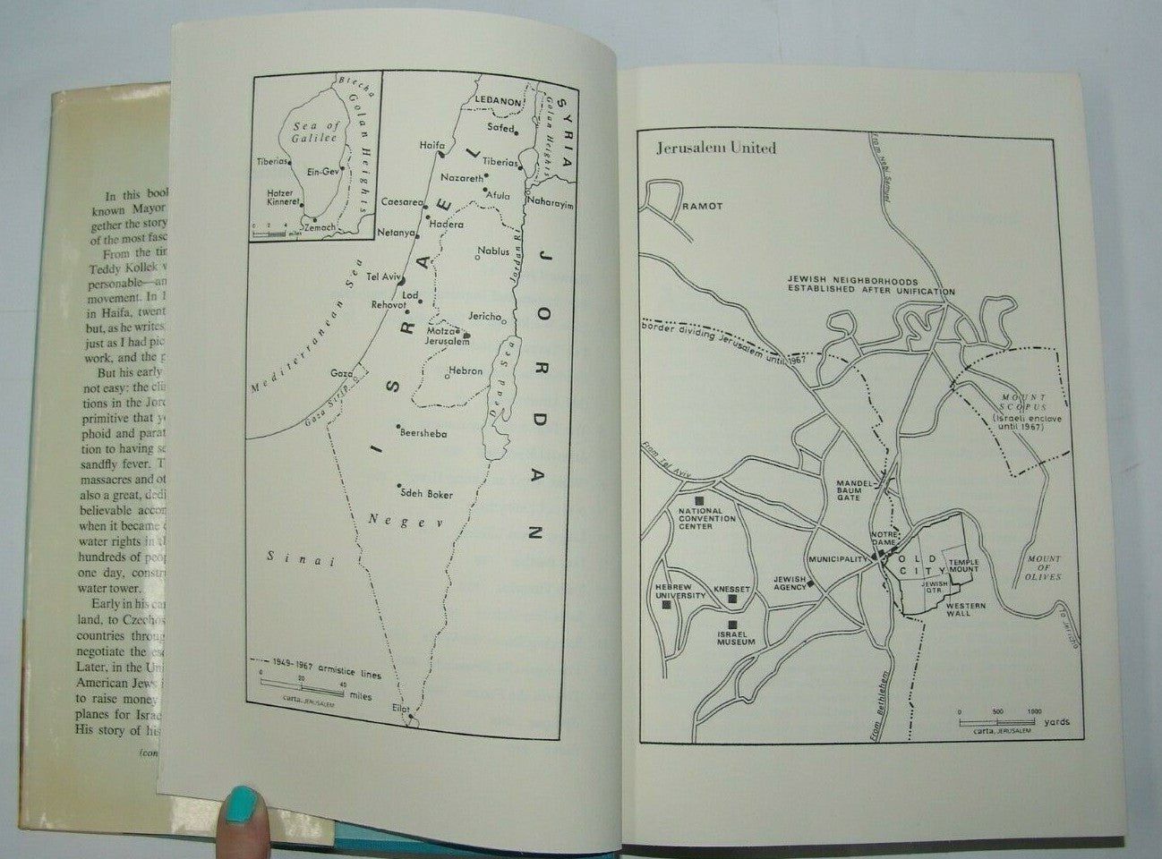 Book Jewish For Jerusalem a Life by TEDDY KOLLEK signed dedication israel
