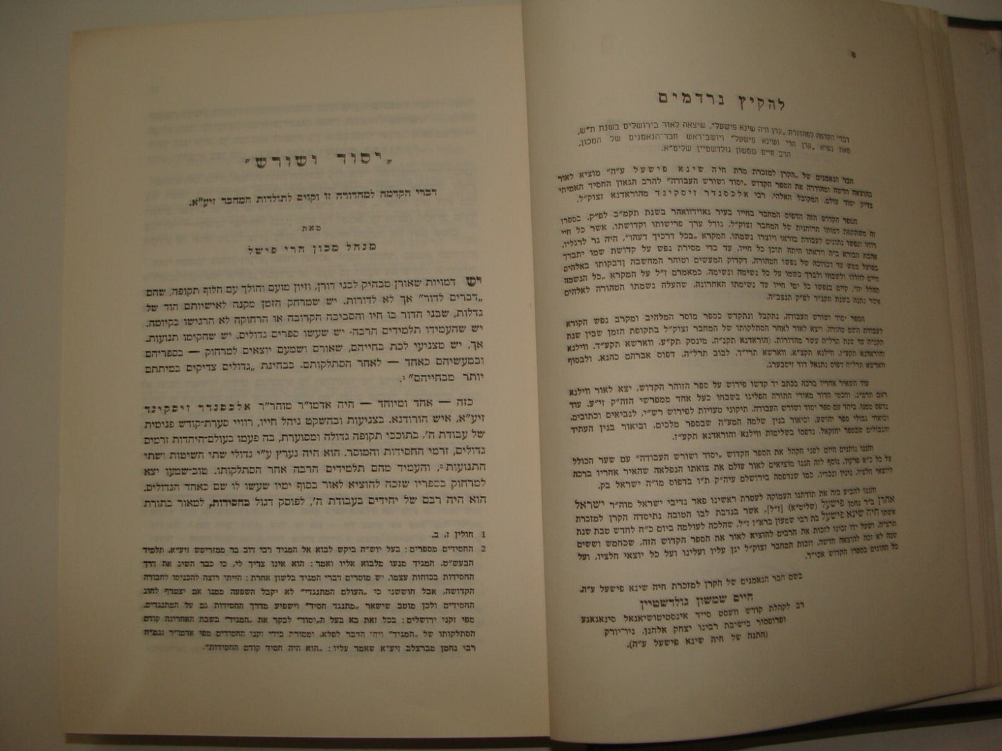Book Jewish Judaica Rabbi יסוד ושורש העבודה Rabbi Zvi Yheuda Meltzer SIGNED 1965
