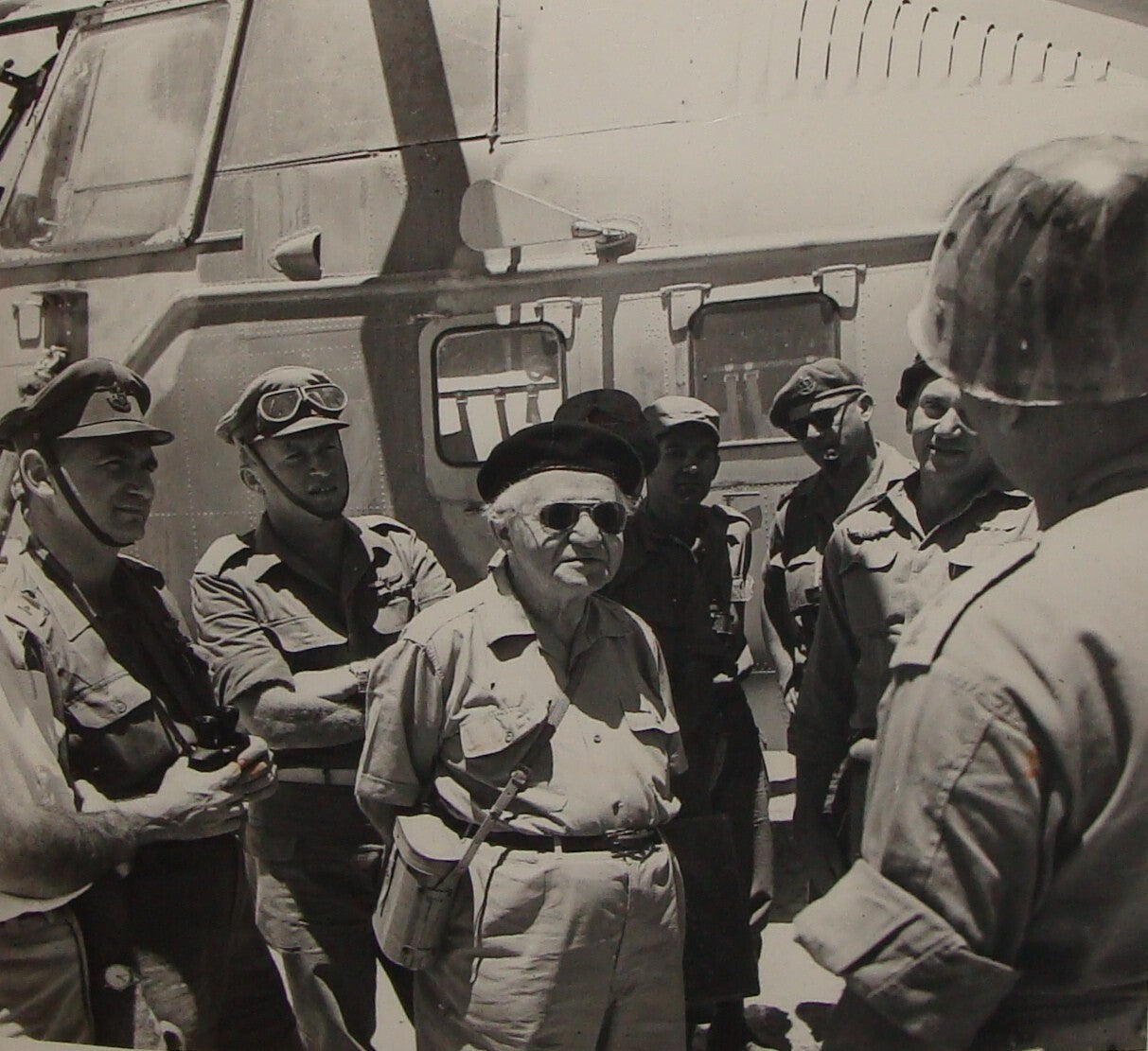 Pol Photo Print Israel Army 1956 Prime Minister DAVID BEN GURION Military RABIN