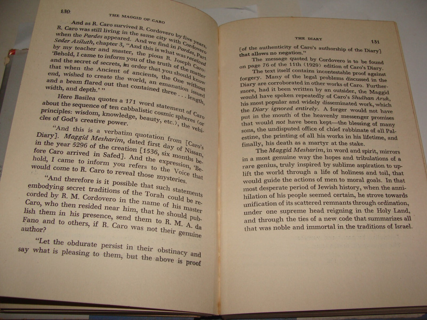 Book Jewish Judaica 1949 Rabbi JOSEPH CARO MAGGID Kabbalah By HIRSCH LEIB GORDON