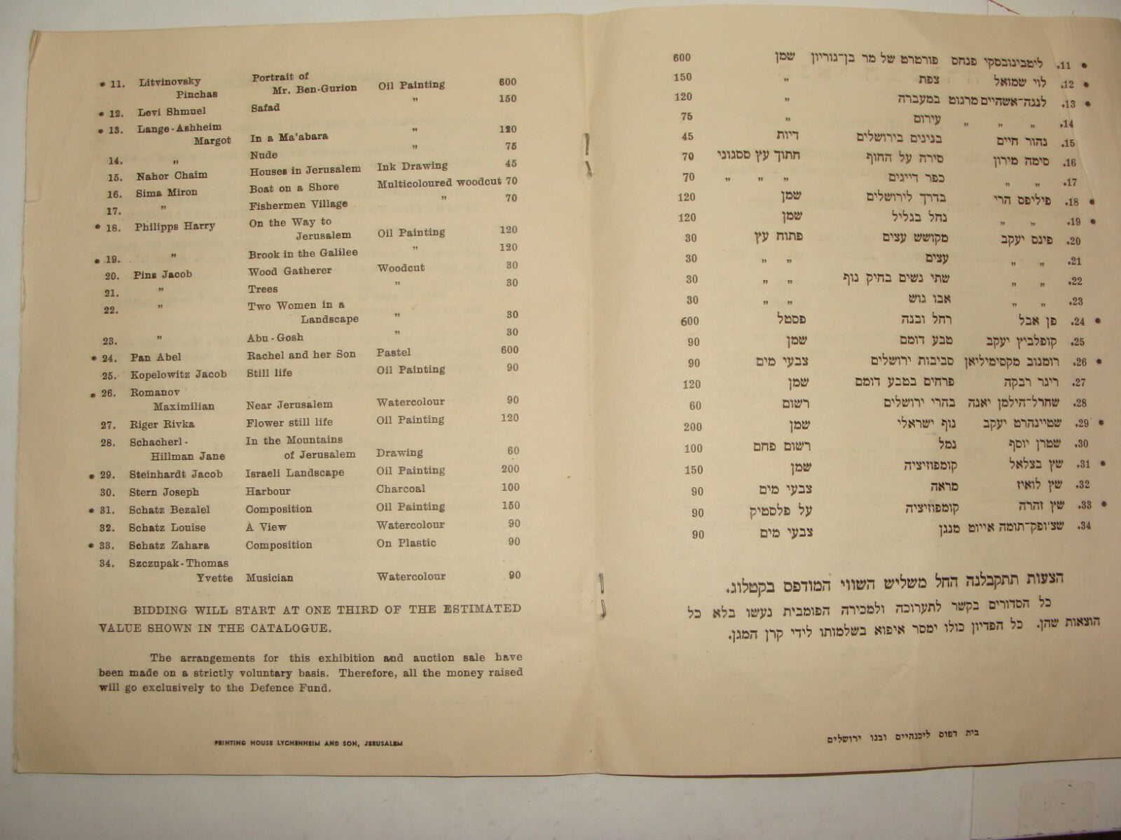 Israel Army RARE Jewish Hebrew Israeli Military Fund Painting Art Auction 1956