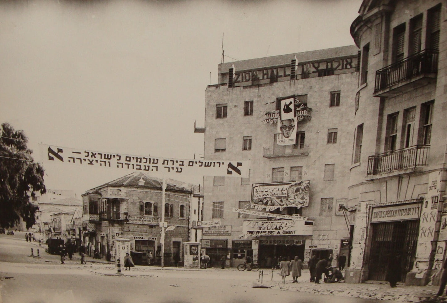 Photo Print 1949 Jewish Israel Jerusalem Zion Square Elections 1st Assembly