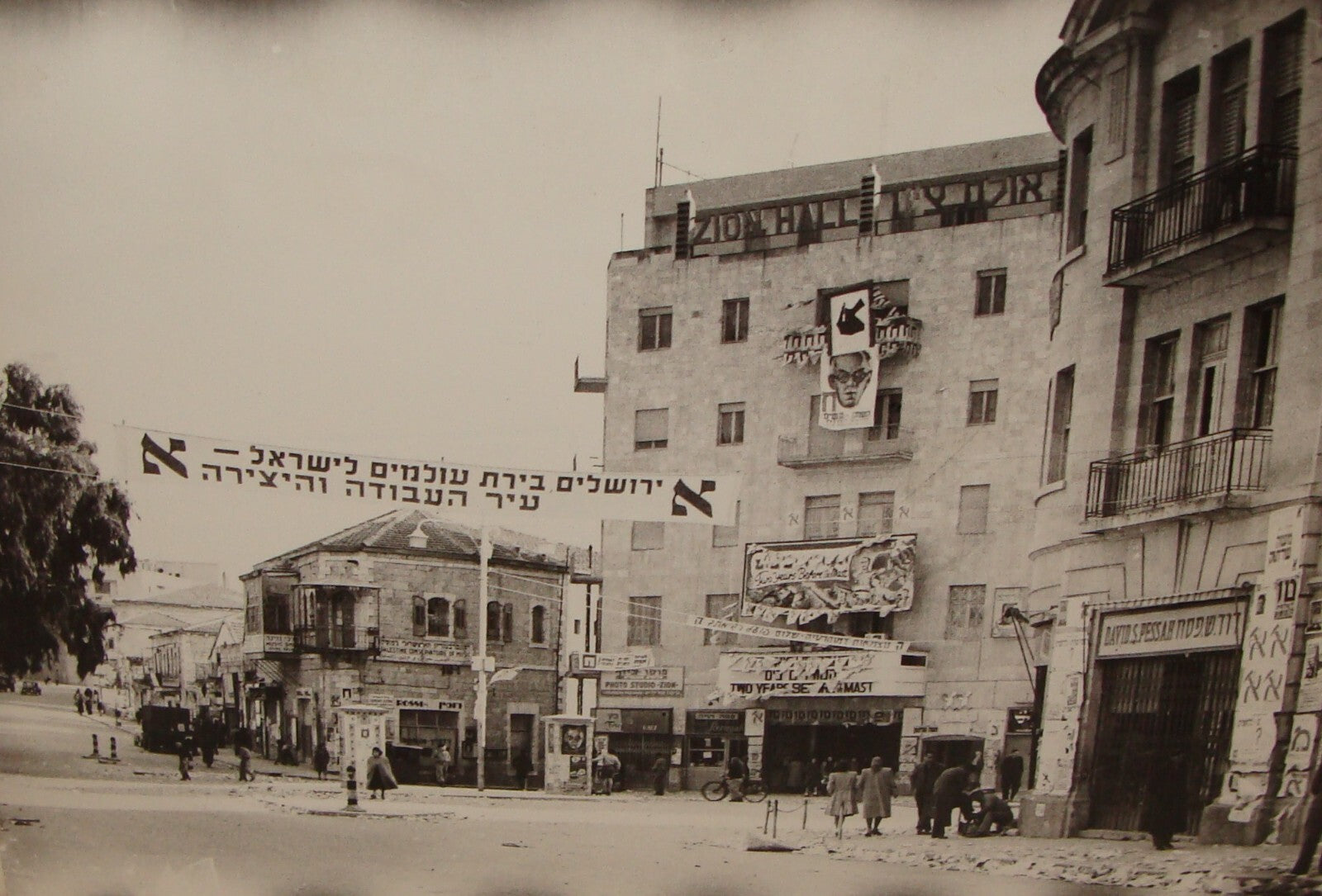 Photo Print 1949 Jewish Israel Jerusalem Zion Square Elections 1st Assembly
