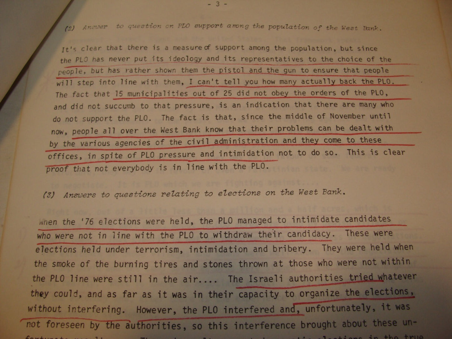 Jewish ISRAEL 1982 Israeli Foreign Affairs Brief Arab West Bank Palestine PLO