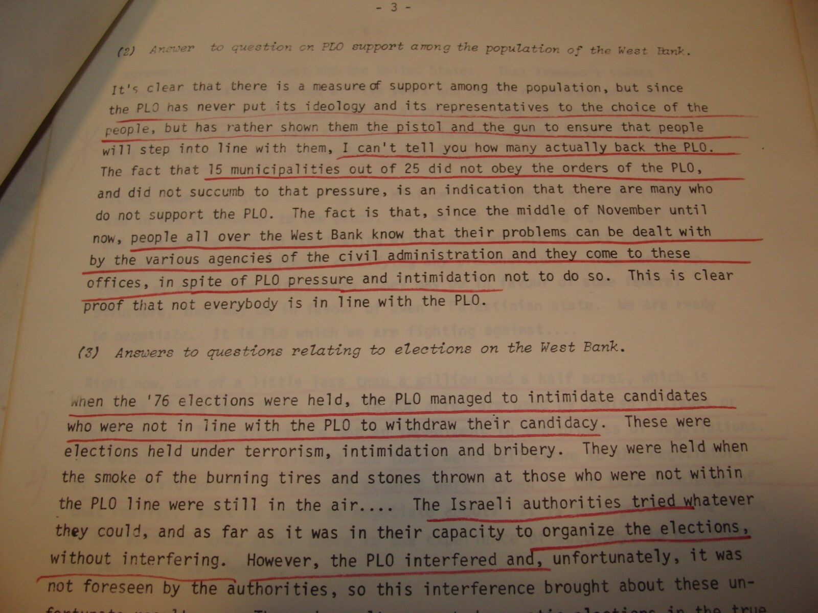 Jewish ISRAEL 1982 Israeli Foreign Affairs Brief Arab West Bank Palestine PLO