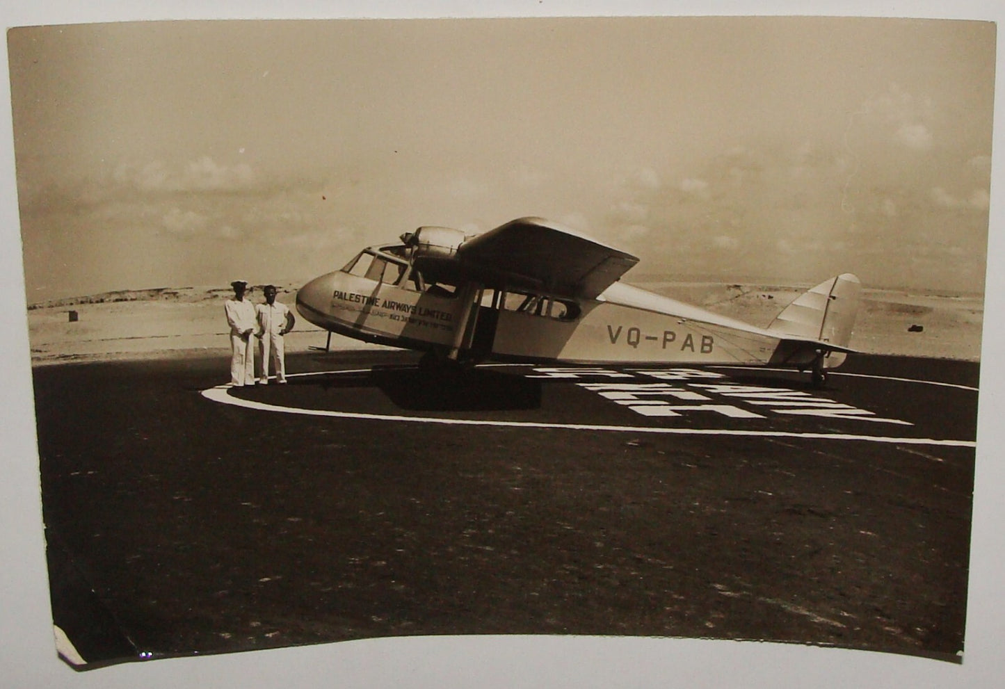 Photo Palestine 1940s AIRWAYS LIMITED Plane Airplane Aviation Jewish Hebrew
