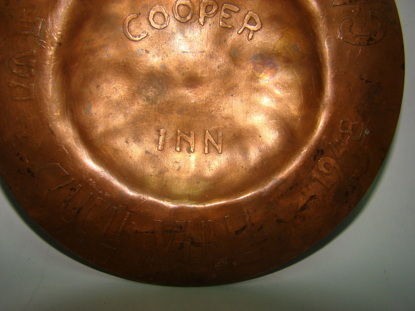 Jewish Judaica 1948 USA American Cooper Inn Summer Camp Achva Copper Plate