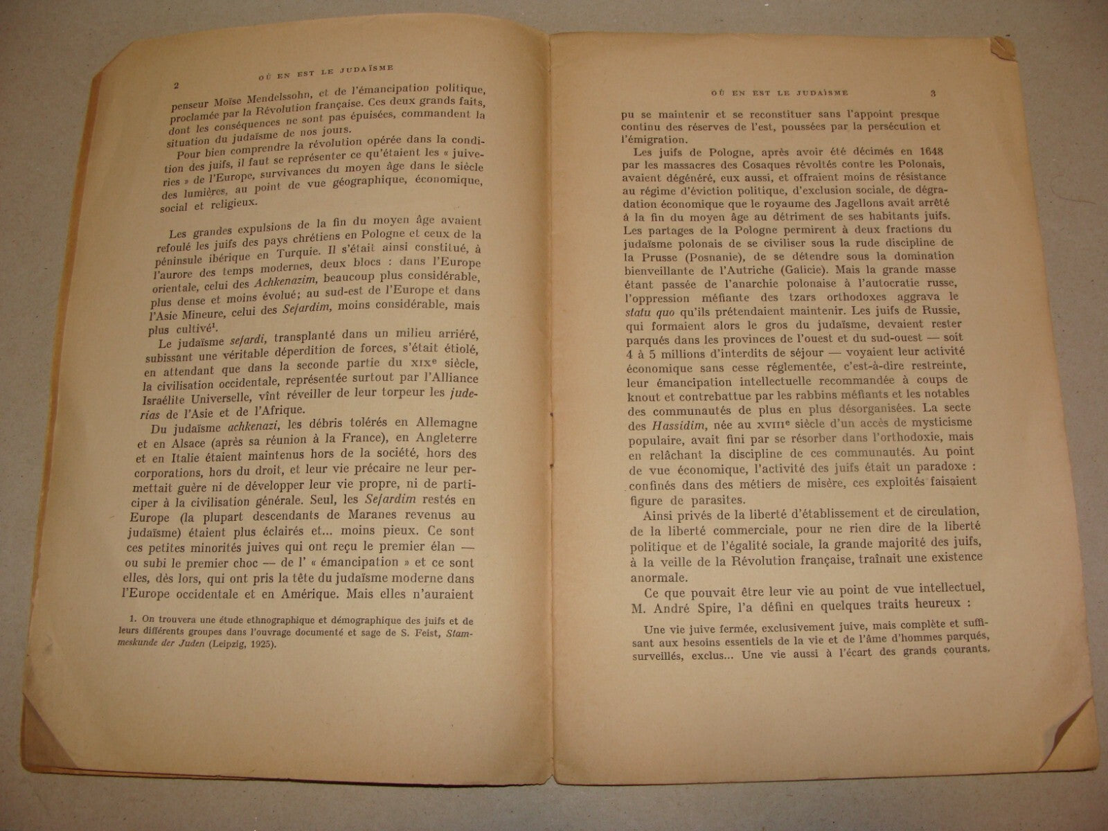 Booklet Jewish Judaica France French LA REVUE DE PARIS Rabbi Maurice Liber