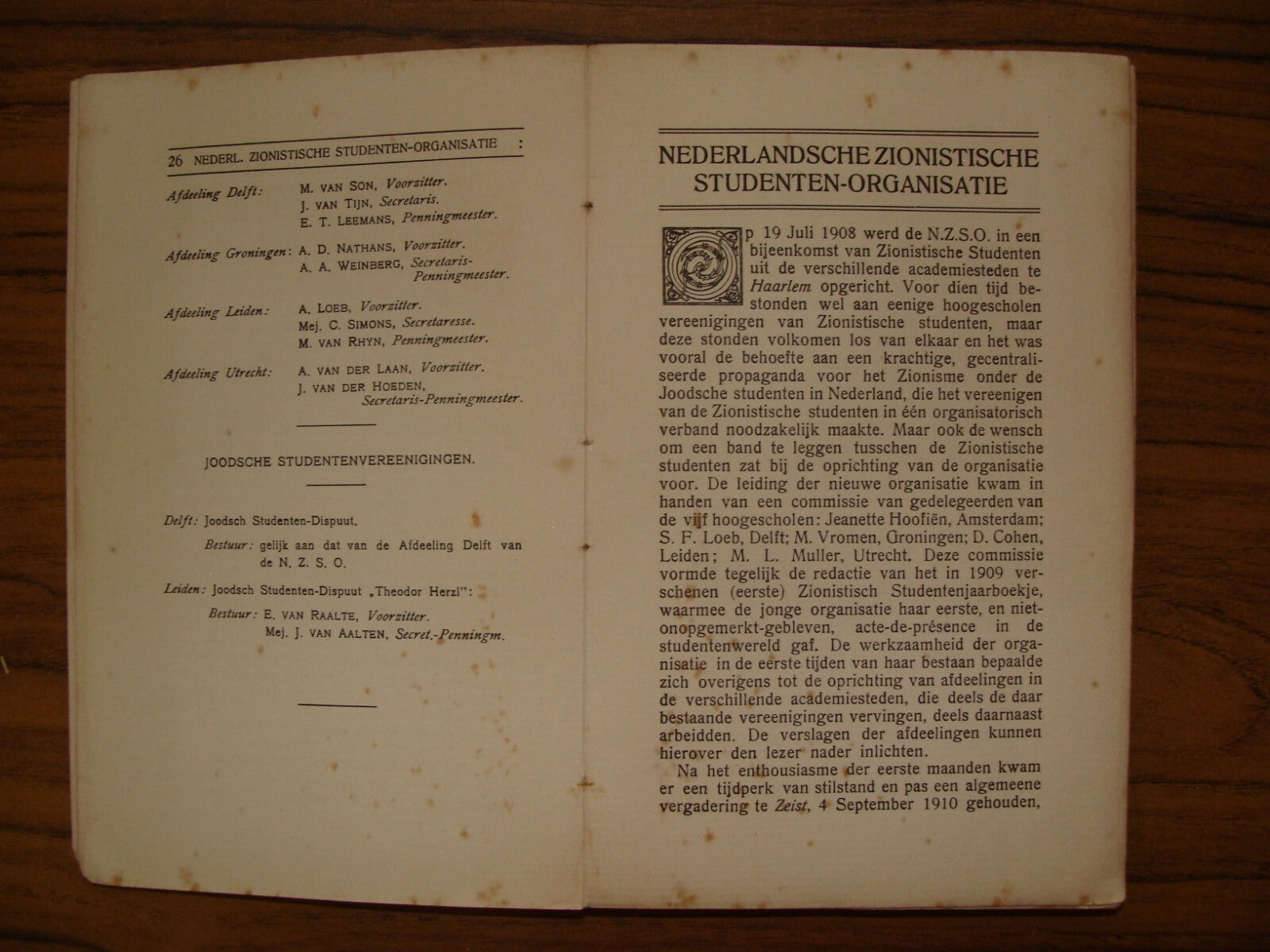 Jewish Judaica 1913 Zionist Student Yearbook Holland Netherlands Dutch Zionism