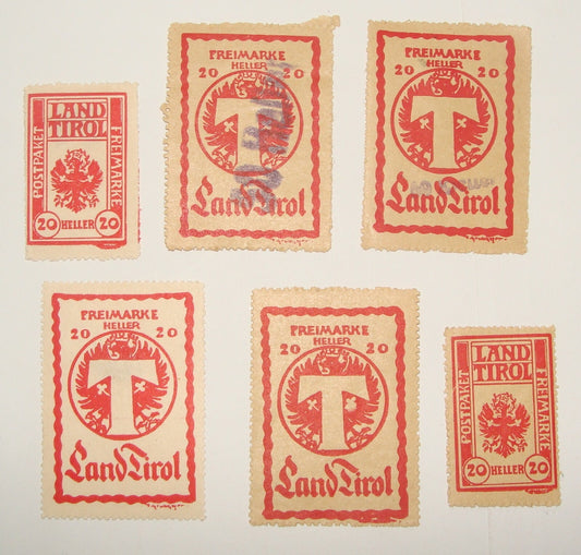 AUSTRIA LAND TIROL LANDTIROL Stamp x6