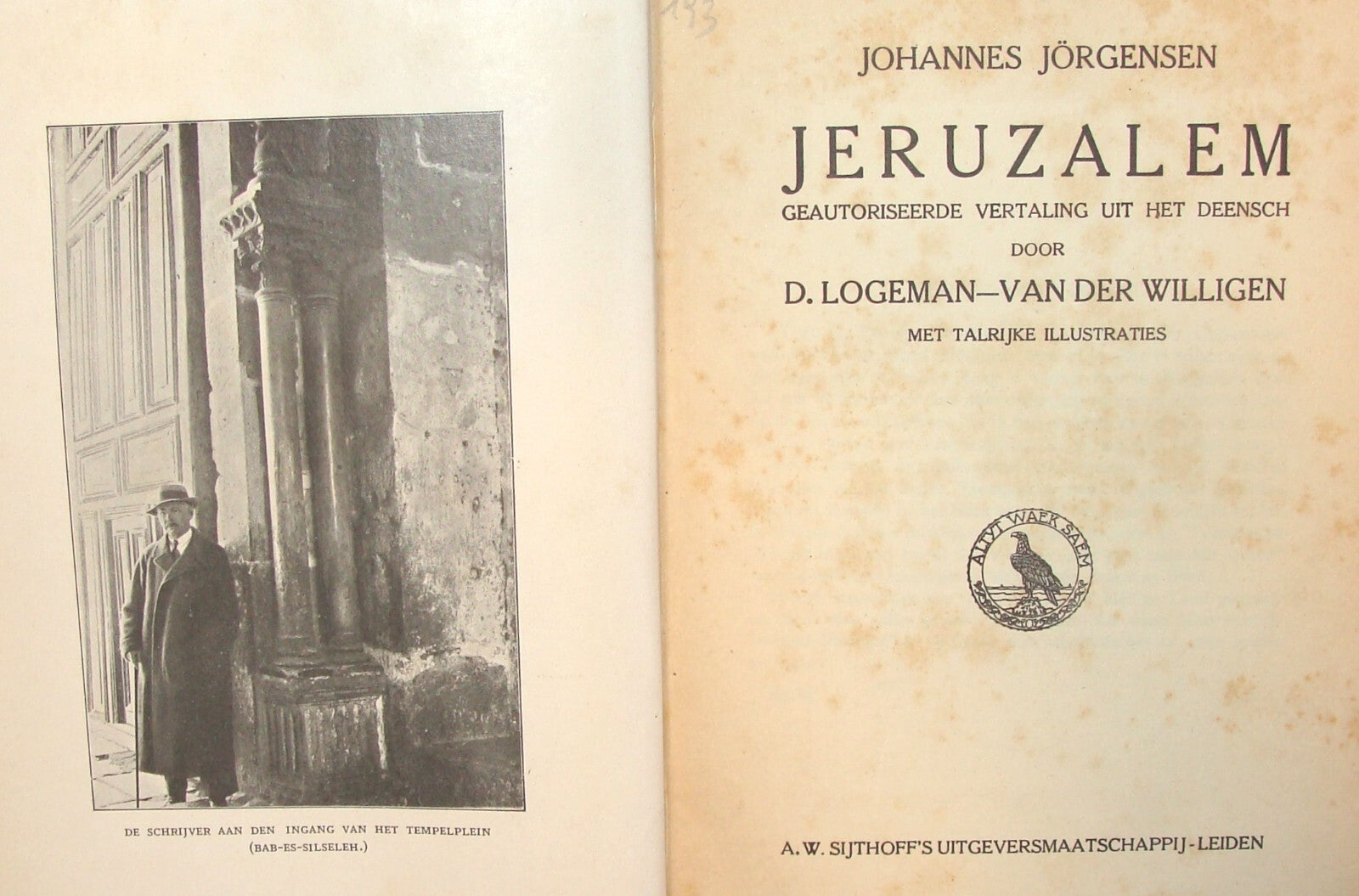 Book Palestine RARE 1925 JERUSALEM Dutch Israel Travel Johannes Jorgensen