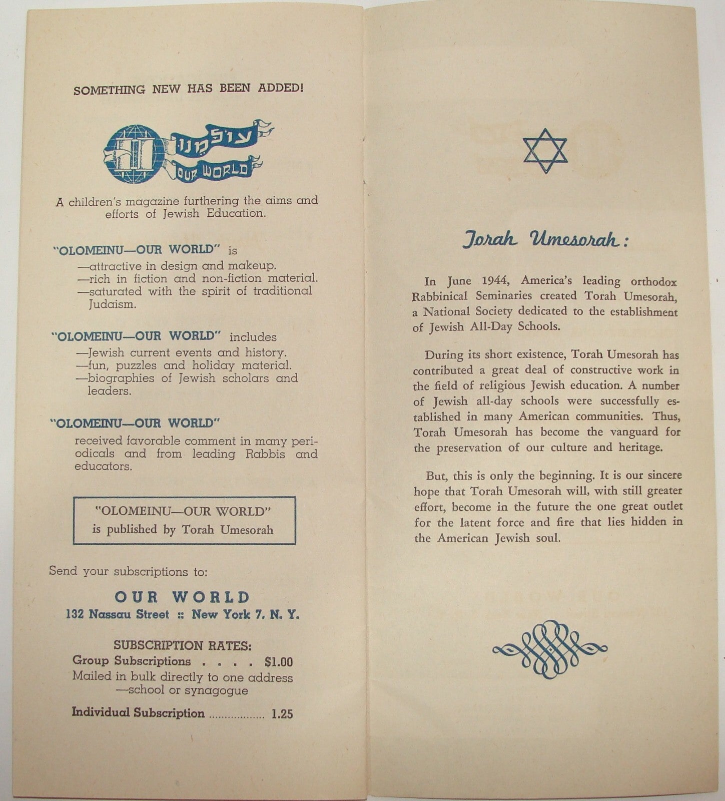 $ Letter Jewish Judaica 1946 Open To Parents Concerning Zionist Education