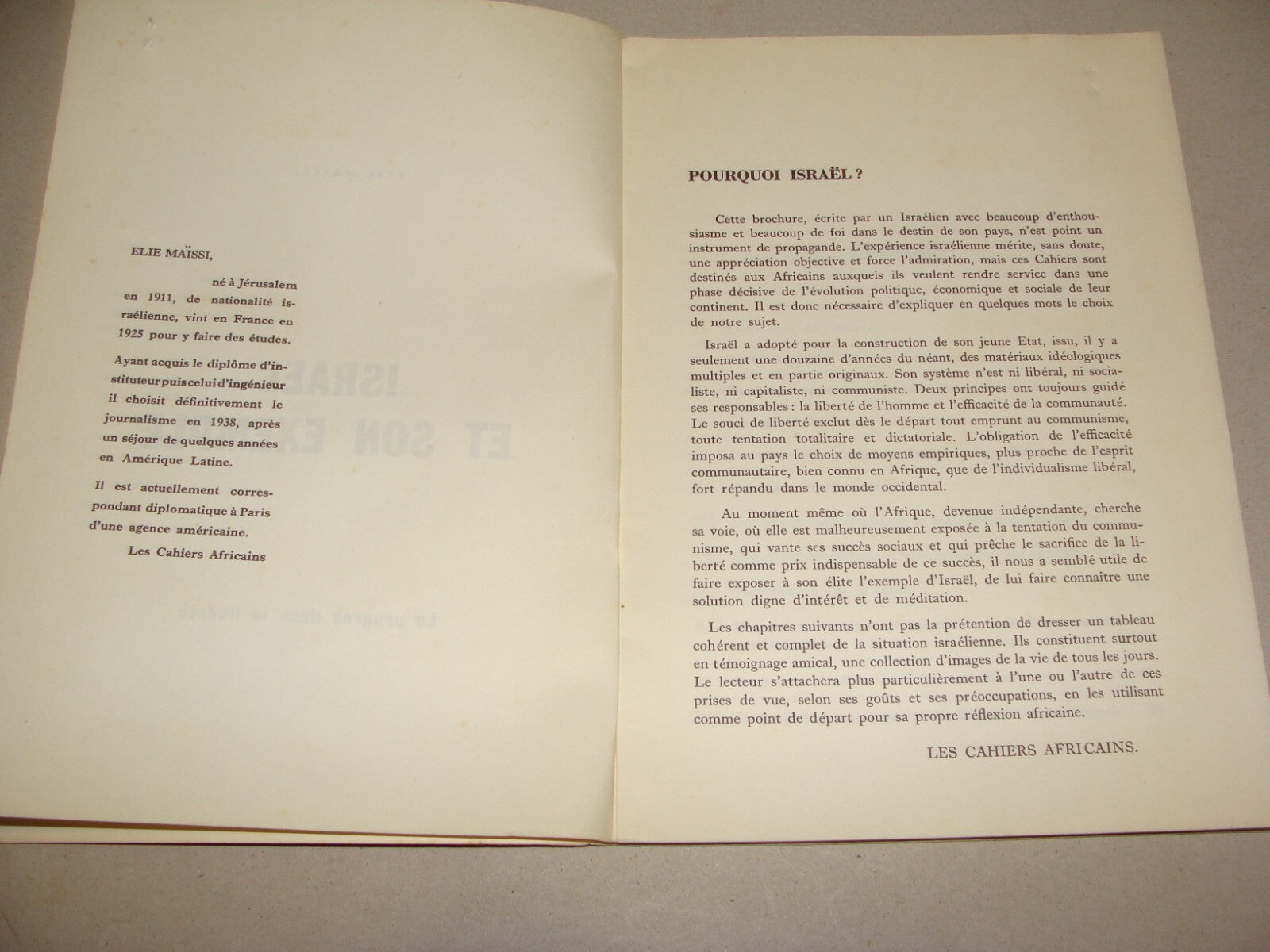 Book Jewish Judaica ISRAEL Zionist French France Elie Maissi