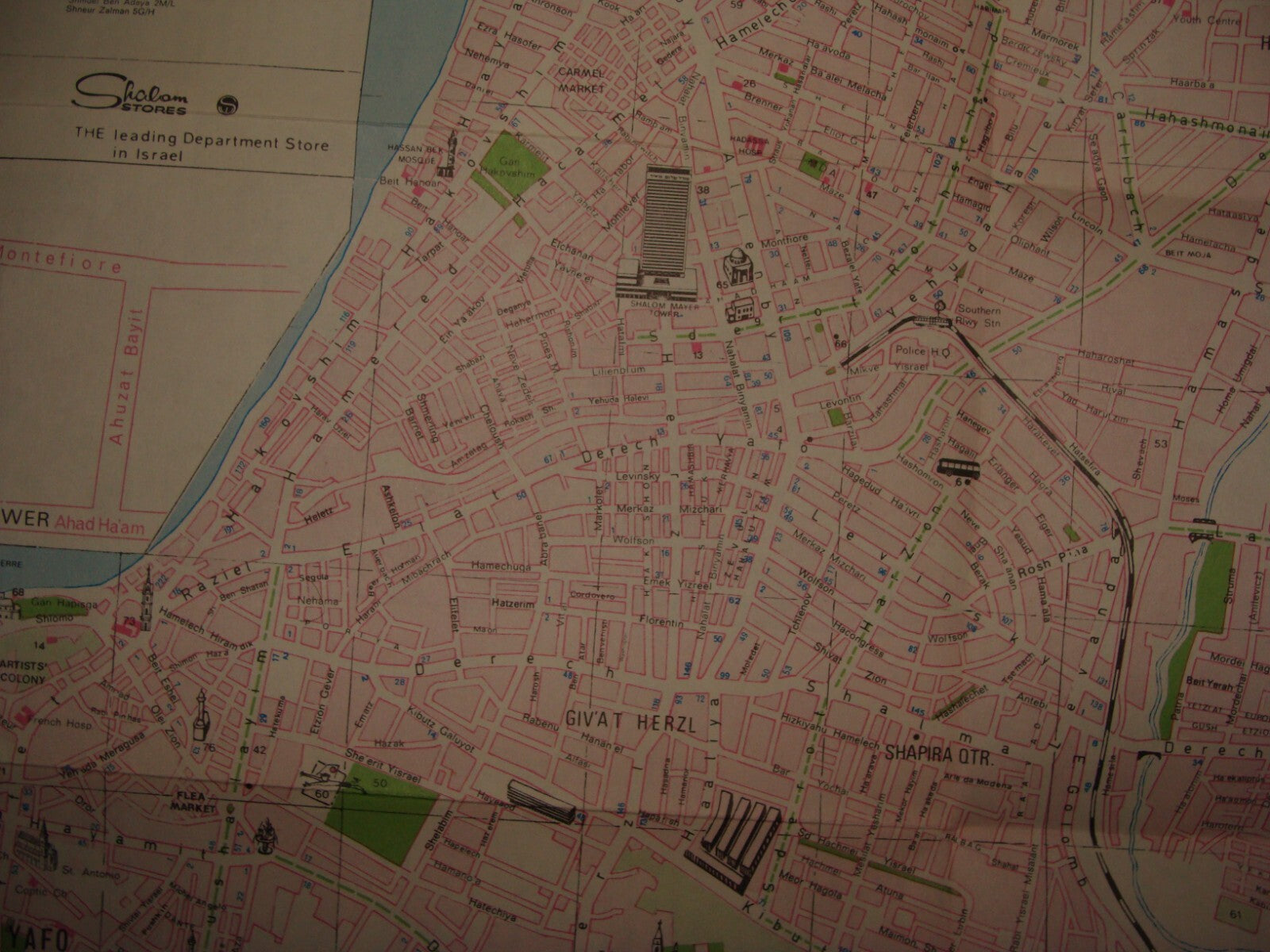 Map Jewish Judaica 1970 Israel TEL AVIV JAFFA Brochure