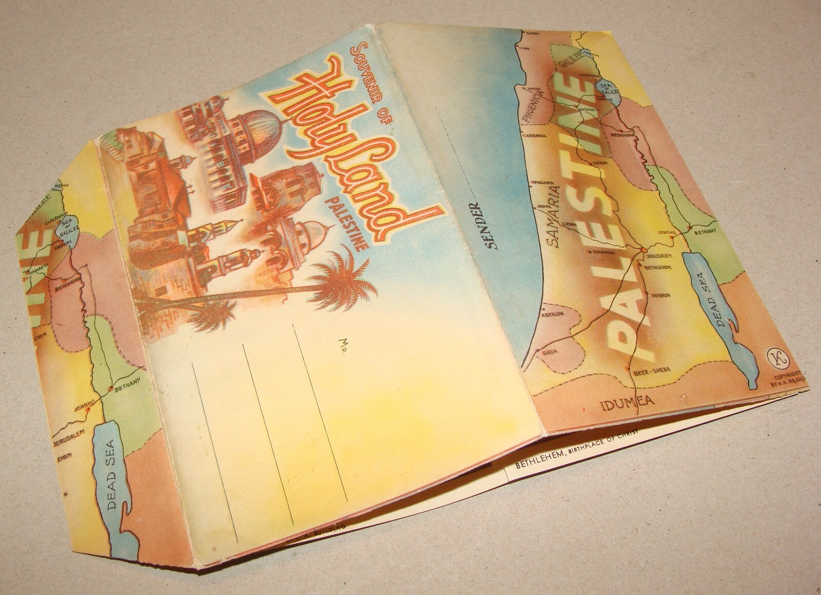 Photo Palestine Card 1940s Souvenir of Holy Land Israel Jerusalem Album 9x14